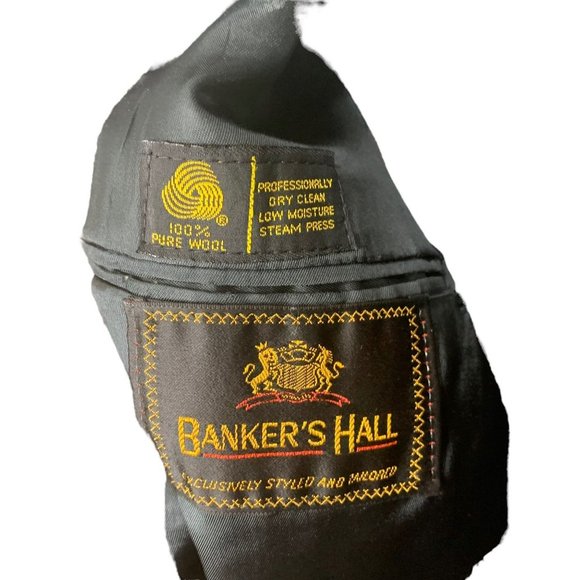 Vintage 80s Dark Grey Wool Tweed Double Button Sport Coat Size 44 - Picture 3 of 8